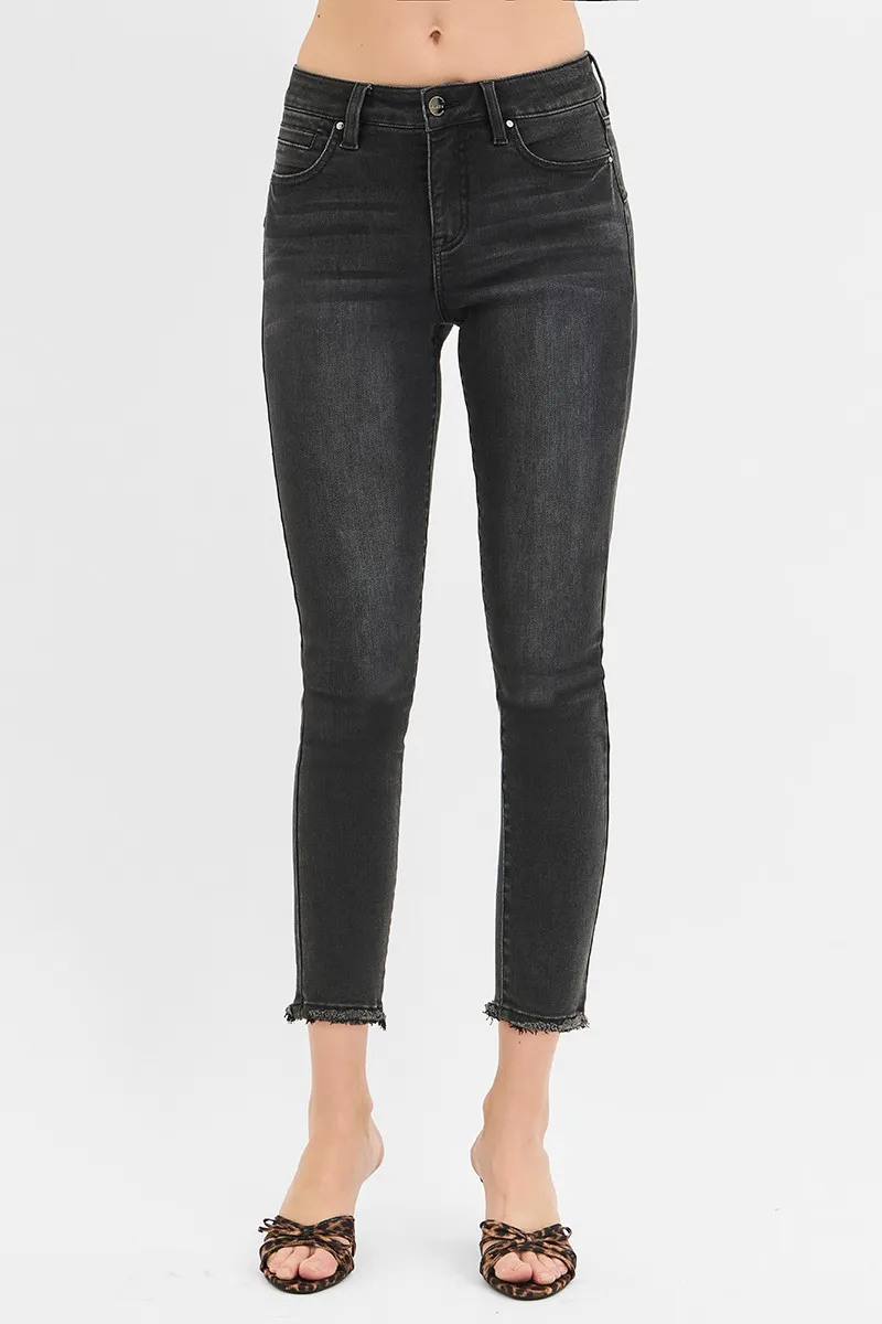 Full Size Tummy Control Mid Rise Crop Skinny Jeans Plus Size, image 6