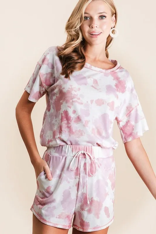 Tie Dye Print Terry Shorts With Side Pockets, image 7