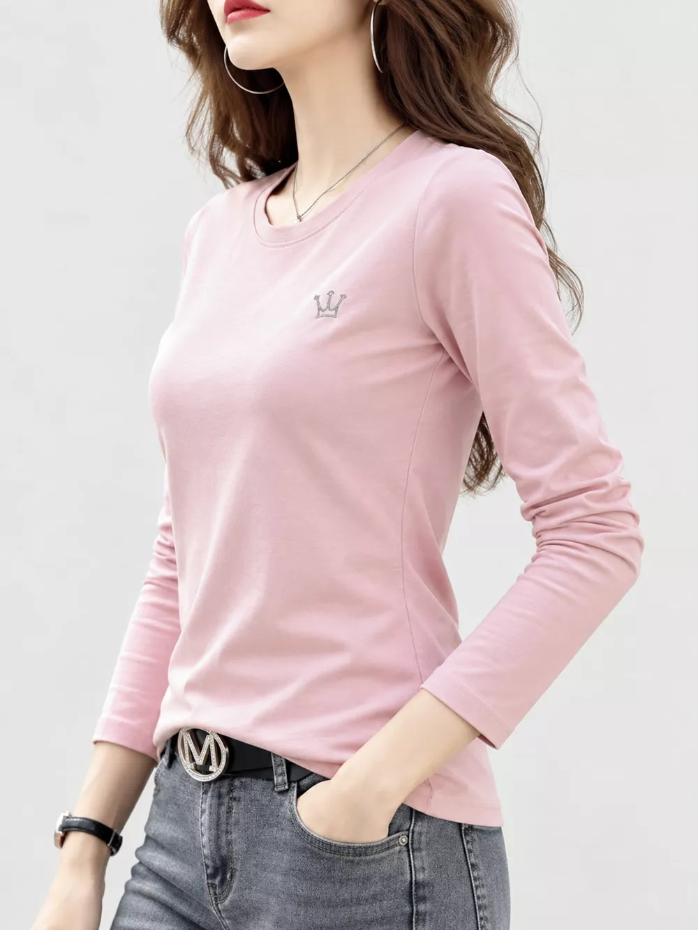 Full Size Crown Long Sleeve T-Shirt Plus Size, image 17