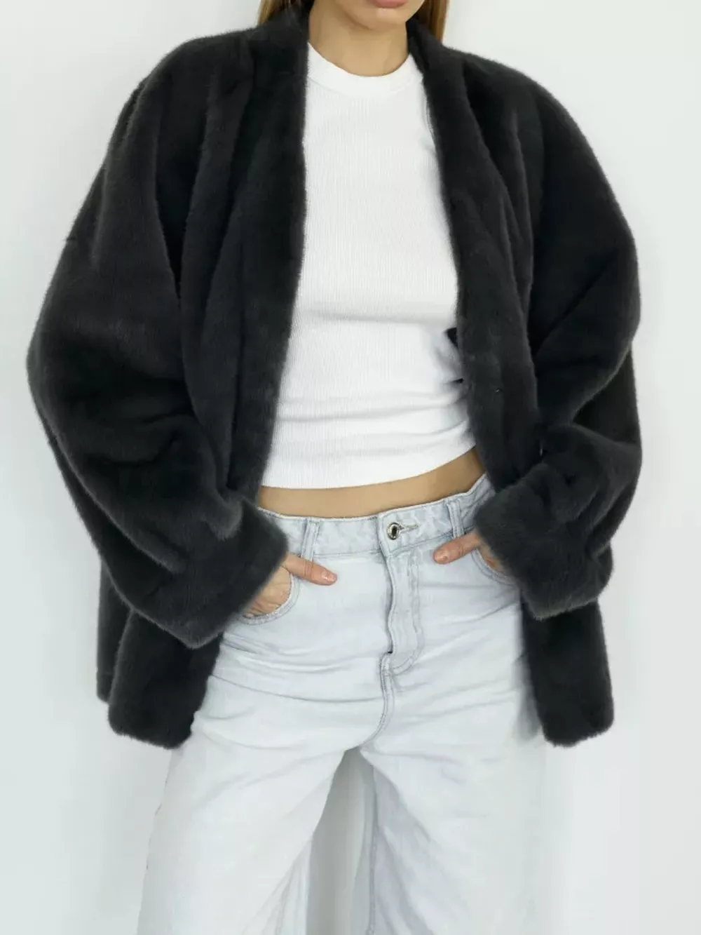 Faux Fur Open-Front Outerwear, image 11
