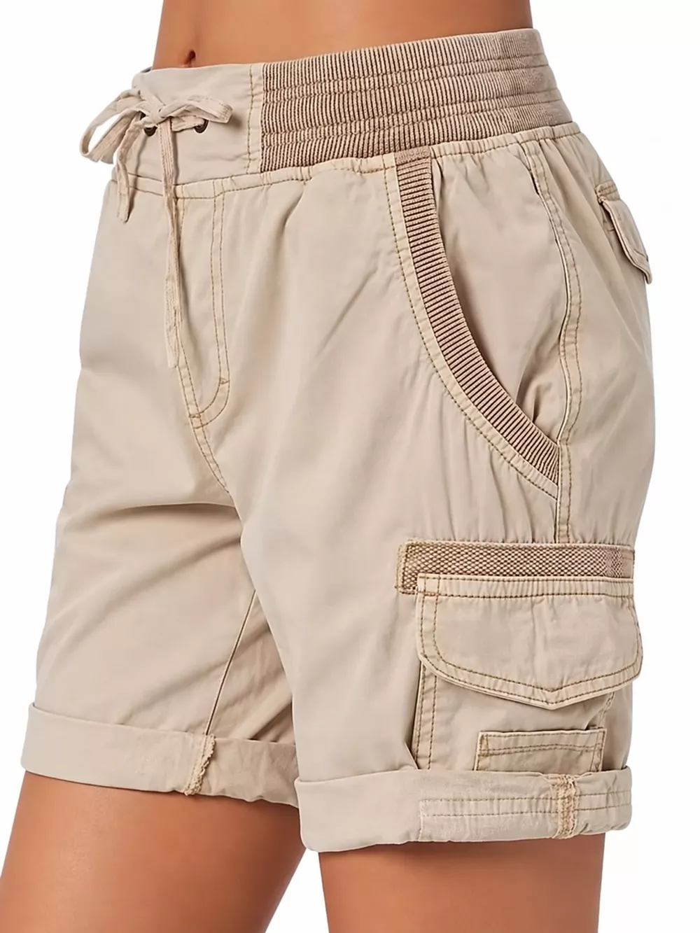 Full Size Drawstring Cargo Shorts Plus Size, image 7