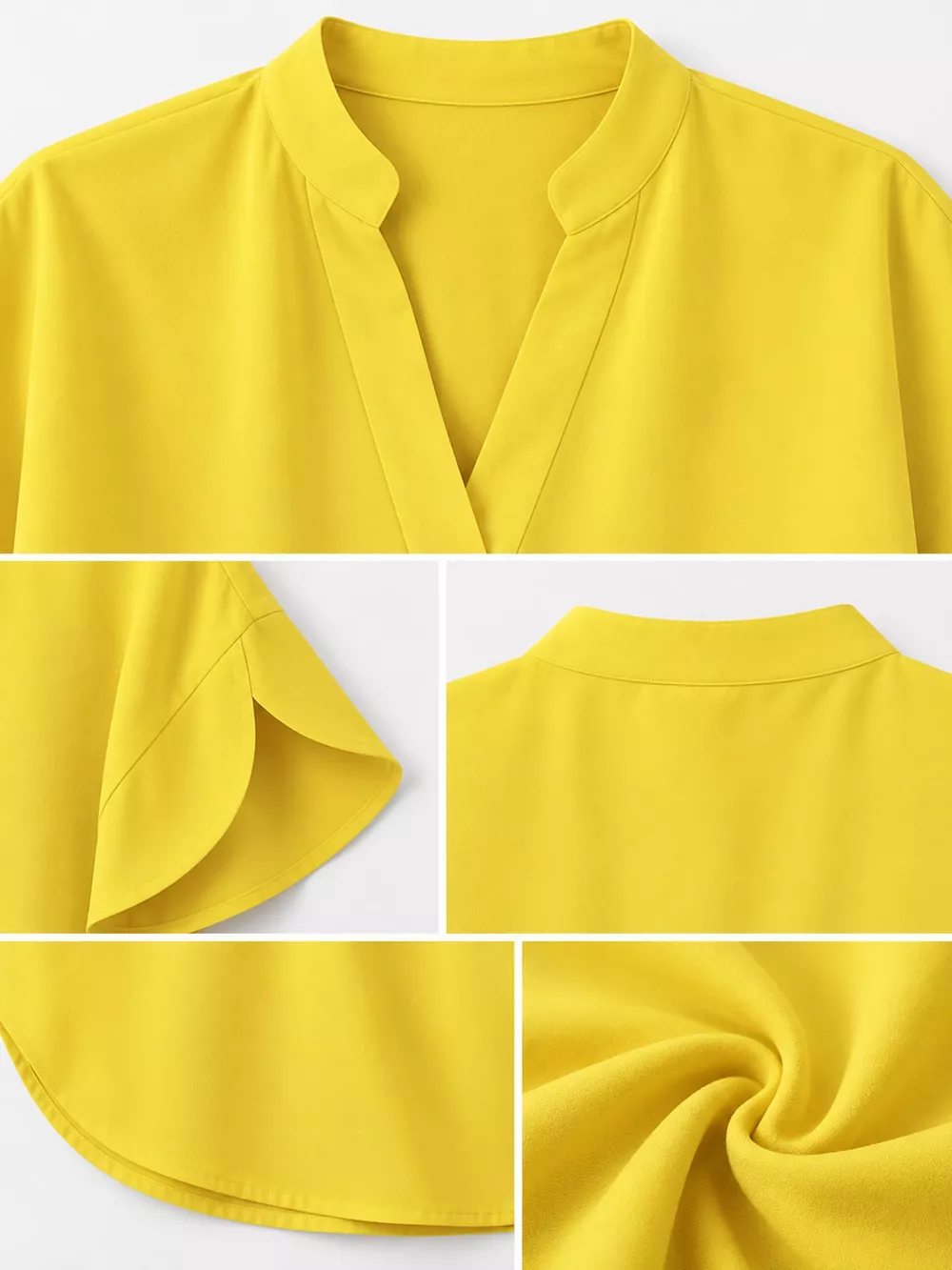 Notched Slit Short Sleeve Blouse, image 30