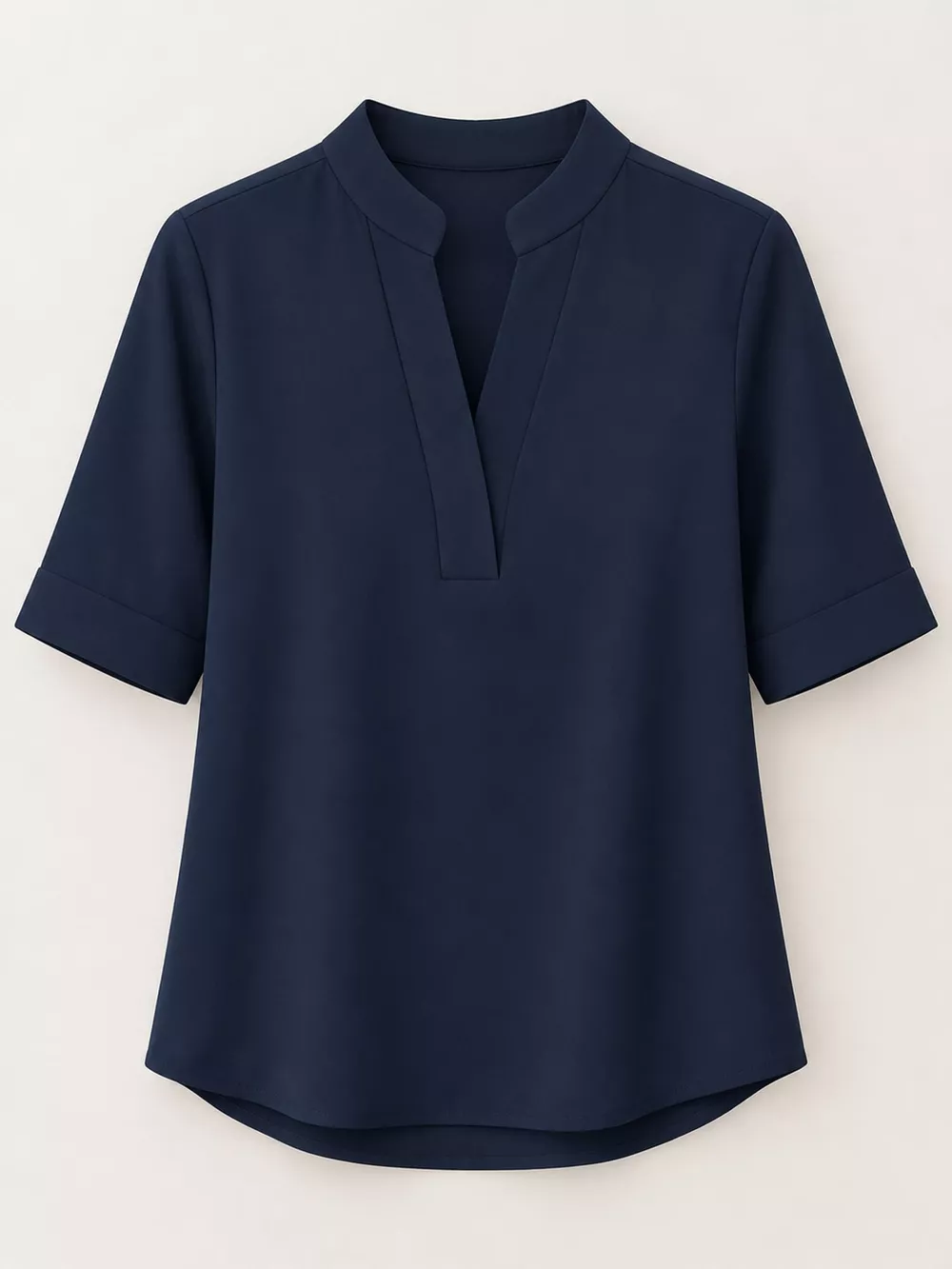 Full Size Notched Short Sleeve Blouse Plus Size, image 30