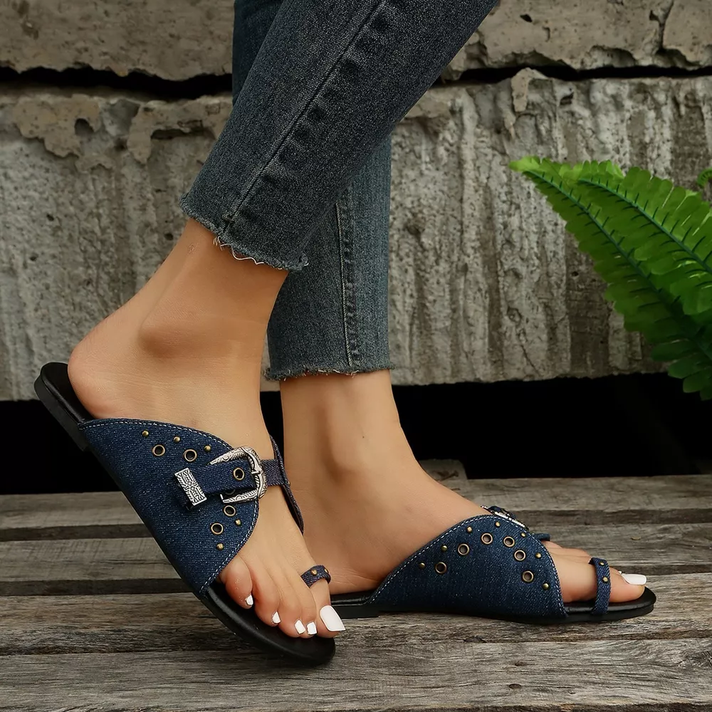 Toe Loop Flats Sandals, image 4