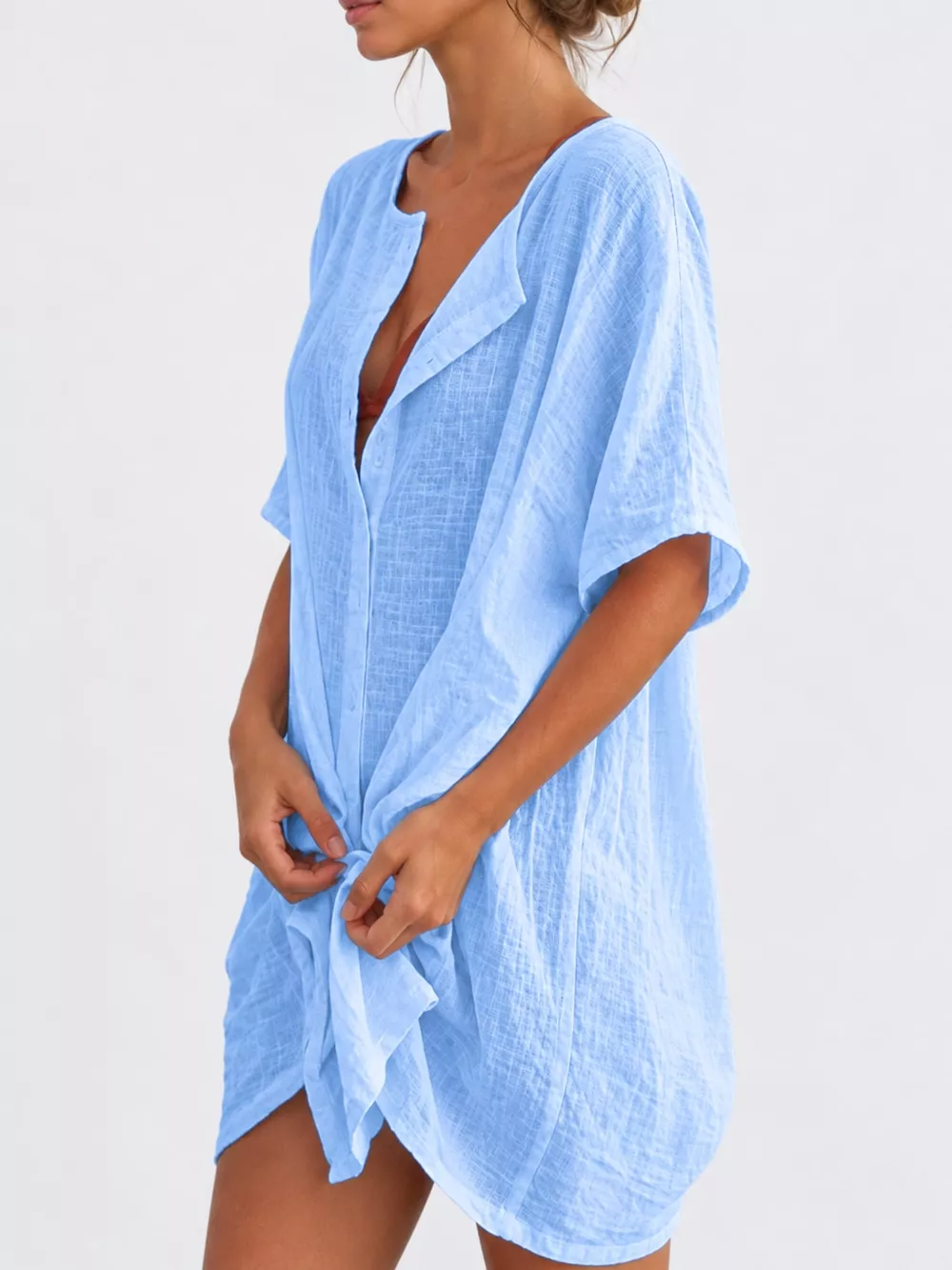 Full Size Casual Loose Fit Beach Short Sleeve Shirt Plus Size, image 20