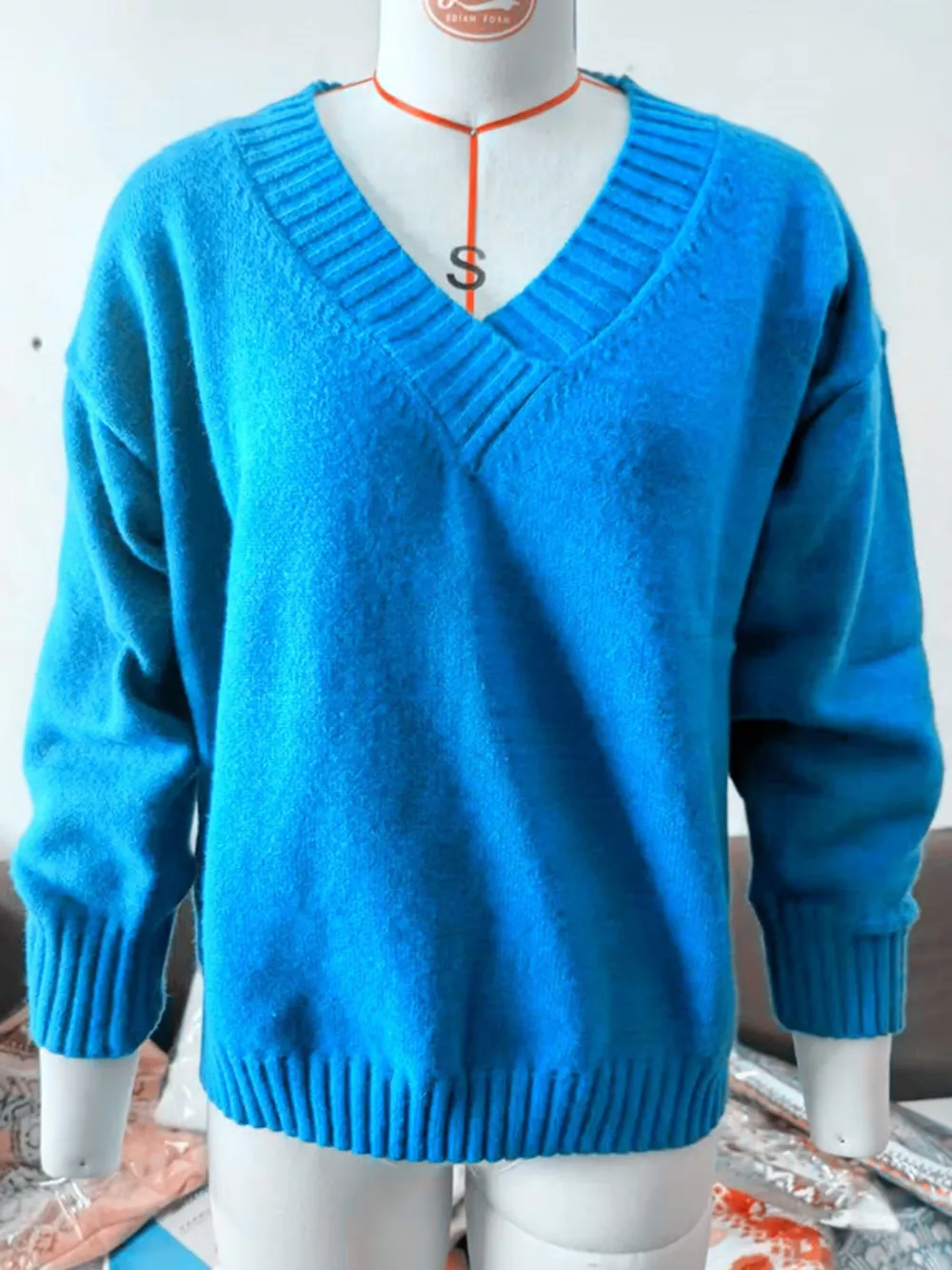Full Size V-Neck Dropped Shoulder Sweater Plus Size, image 65