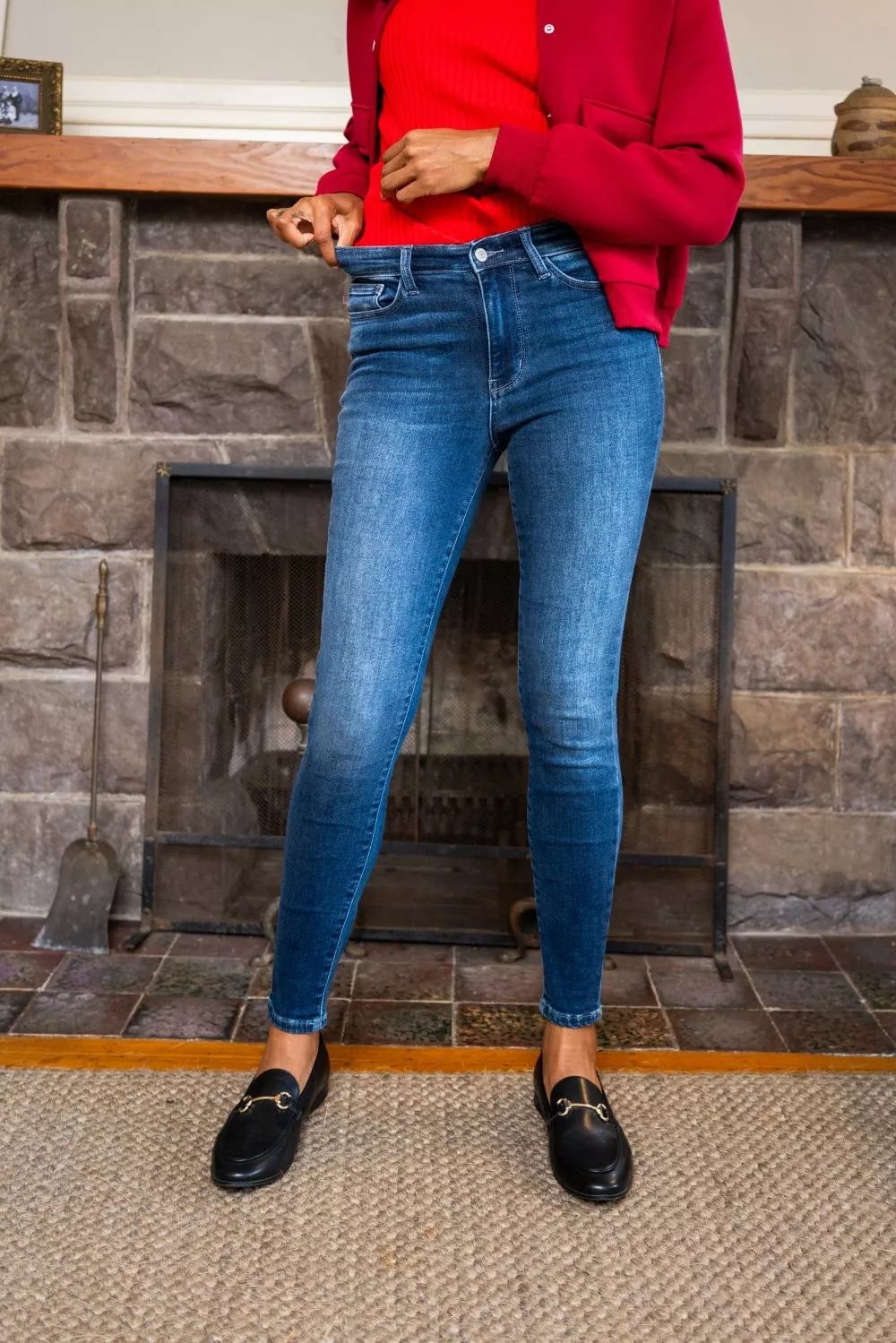 Full Size Washed Thermal Skinny Jeans Plus Size, image 19
