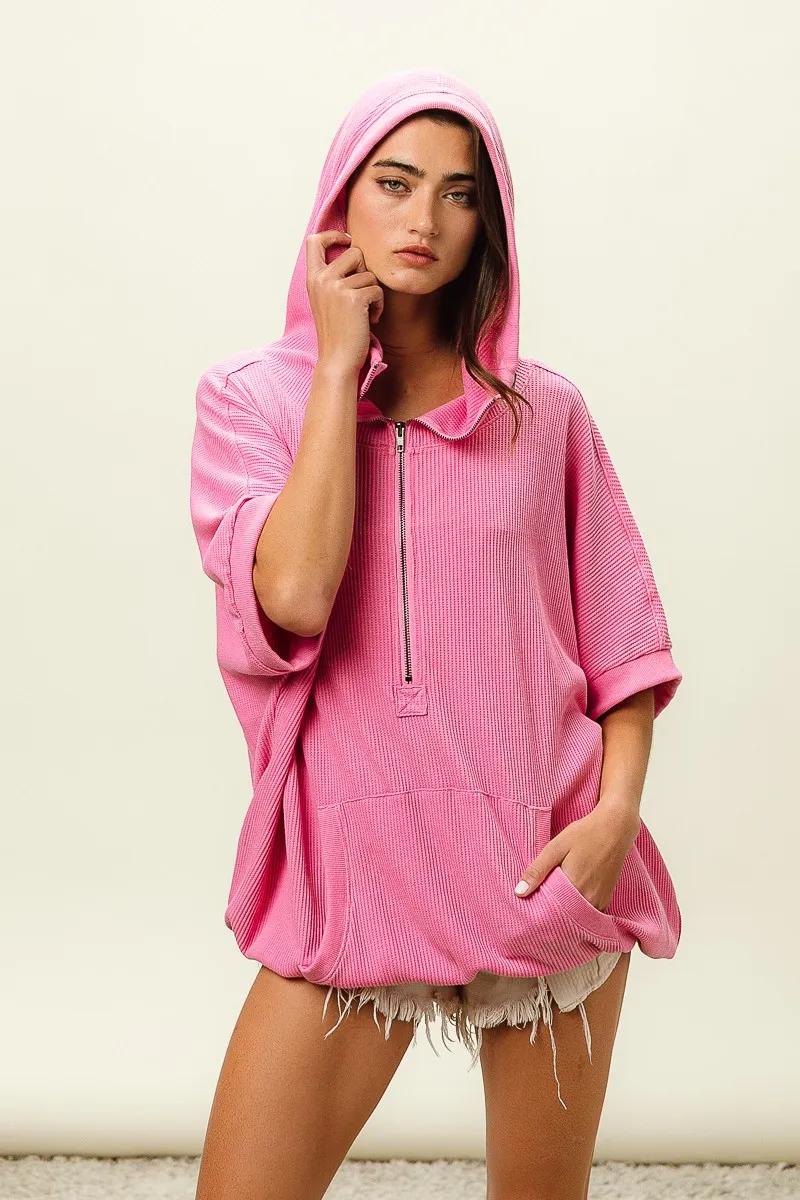 Vintage Washed Waffle Thermal Hoodie, image 11