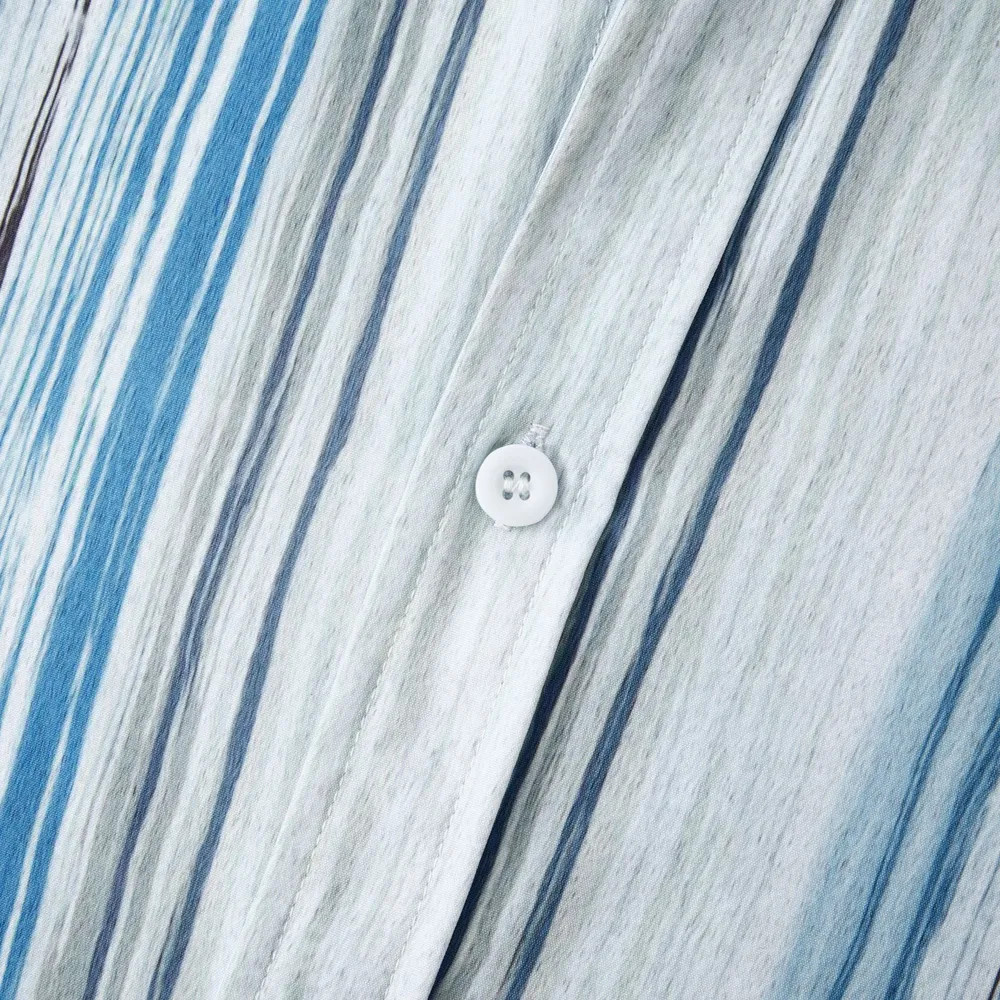 Men's Striped Button-Up Long Sleeve Shirt, image 5