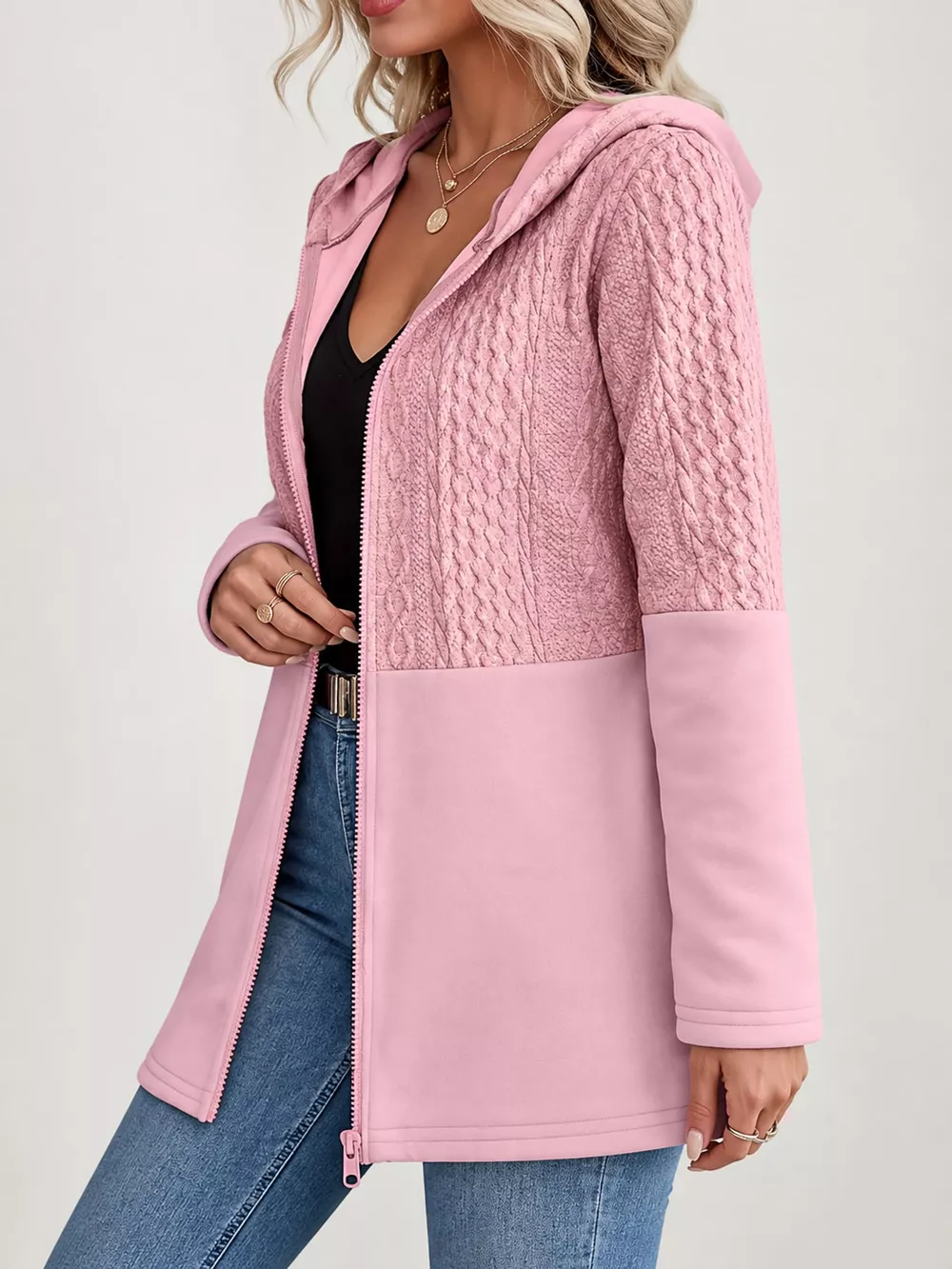 Full Size Hooded Zip-Up Jacket Plus Size, image 18