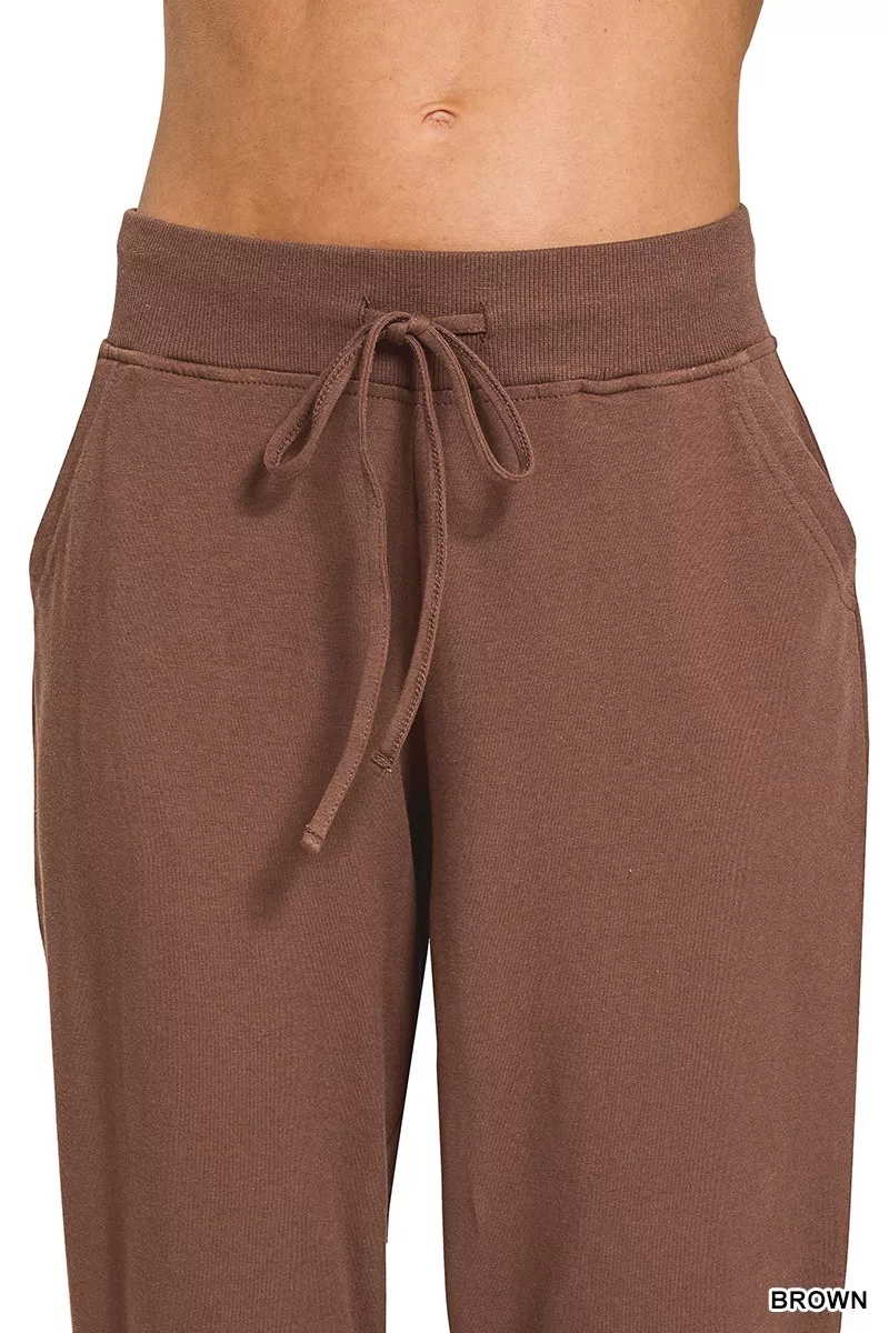 Drawstring Cotton Joggers with Pockets, image 6