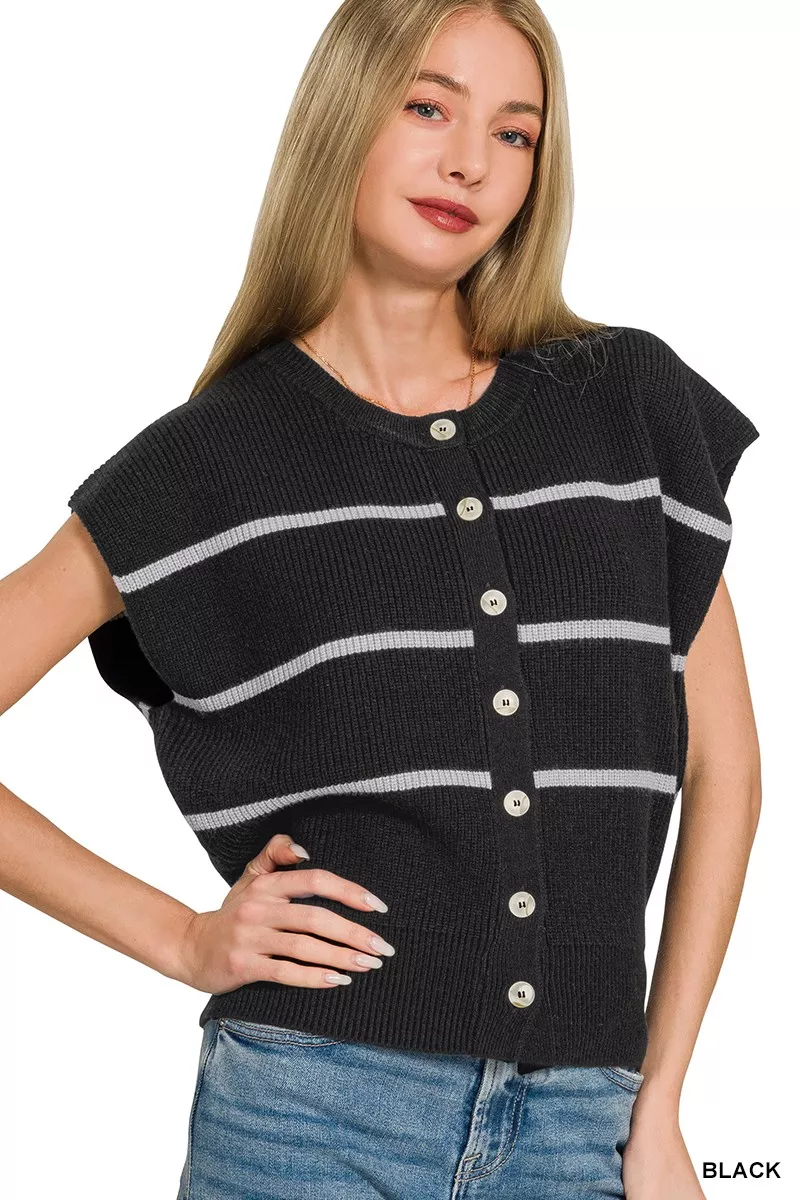 Striped Viscose Sweater Vest