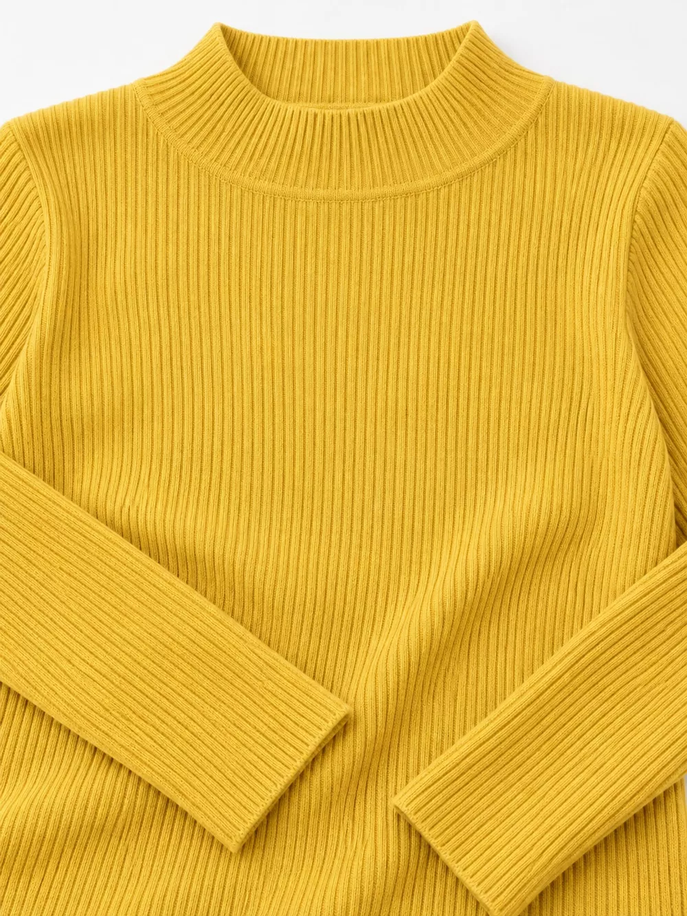Elegant Slim-Fit Ribbed Mock Neck Knit Top, image 20