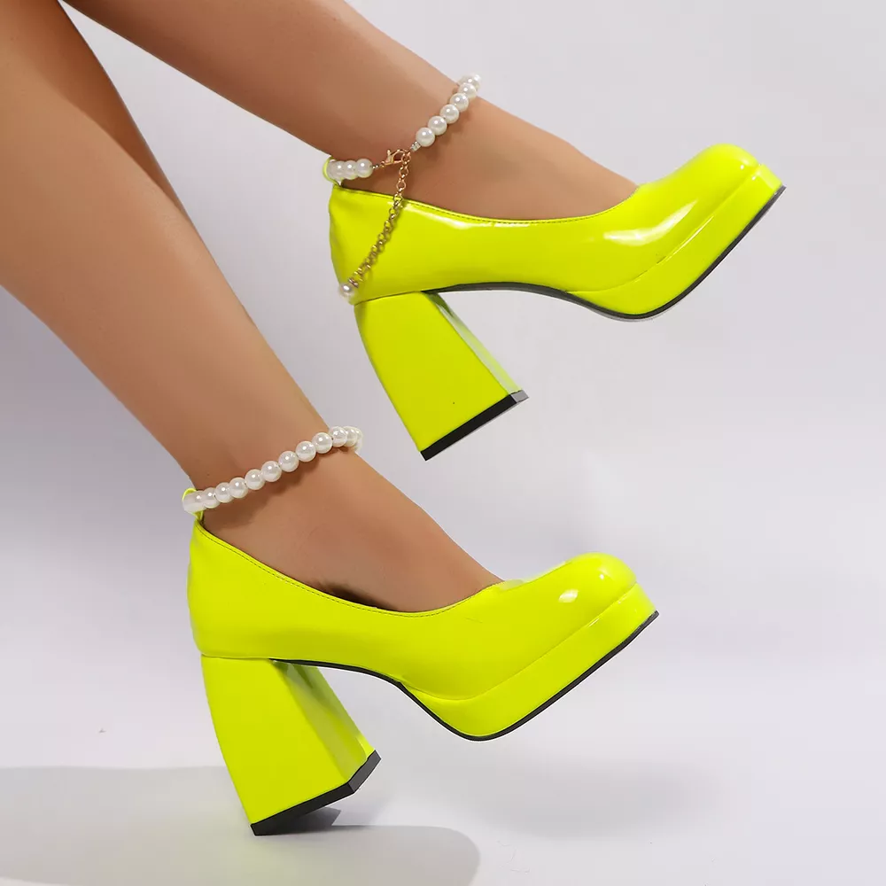 Round Toe Block Heels Pumps, image 15