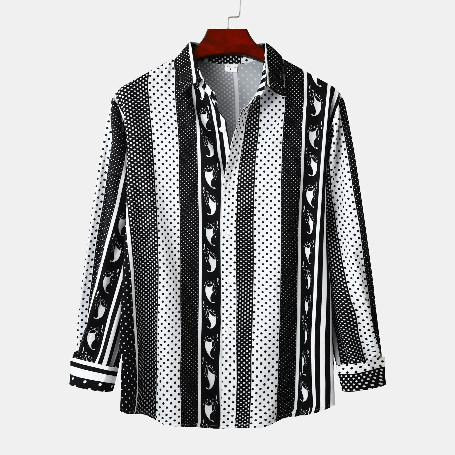 Men's Striped Long Sleeve Casual Shirt