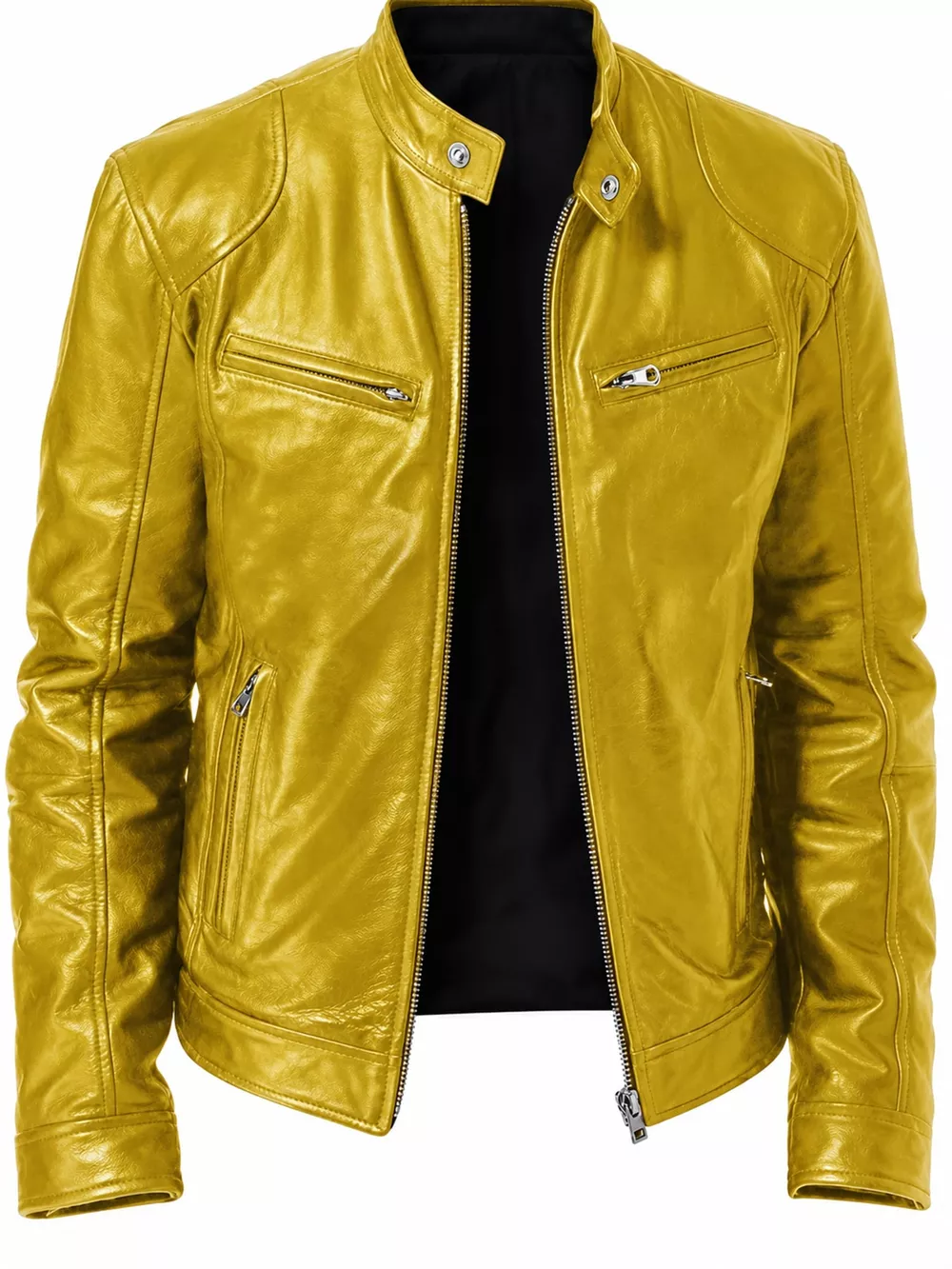 Men's Full Size Faux Leather Zip Up Jacket Plus Size, image 80