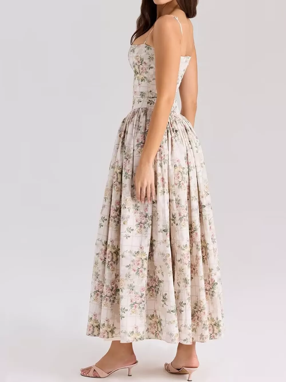 Floral Spaghetti Straps Midi Dress, image 46
