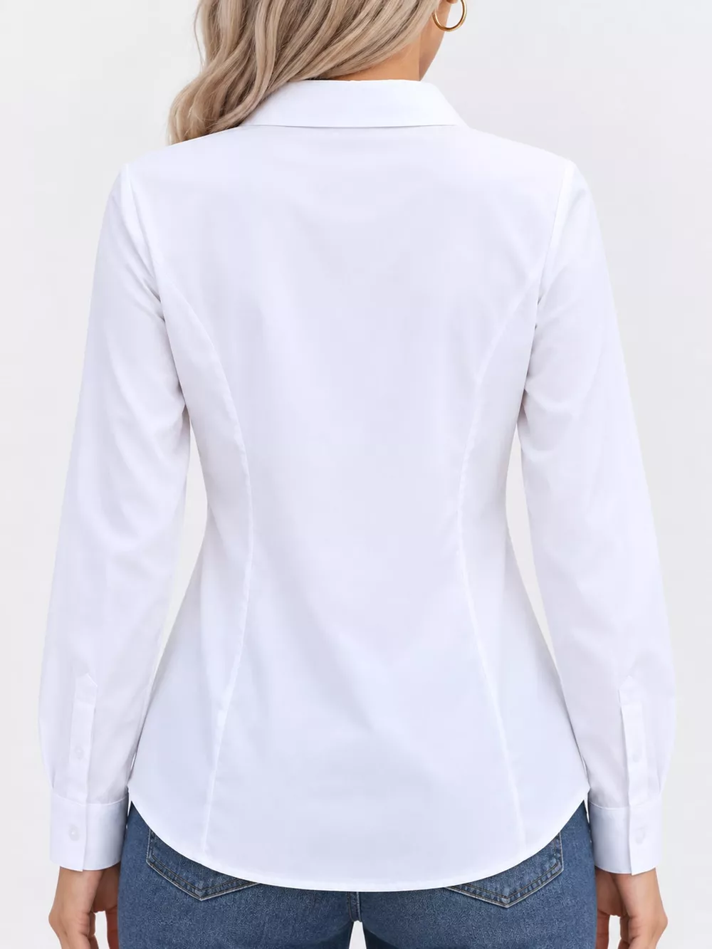 Full Size Button-Down Long Sleeve Shirt Plus Size, image 4