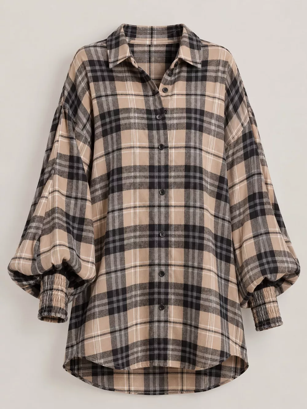 Oversized Plaid Button Up Shirt, image 5