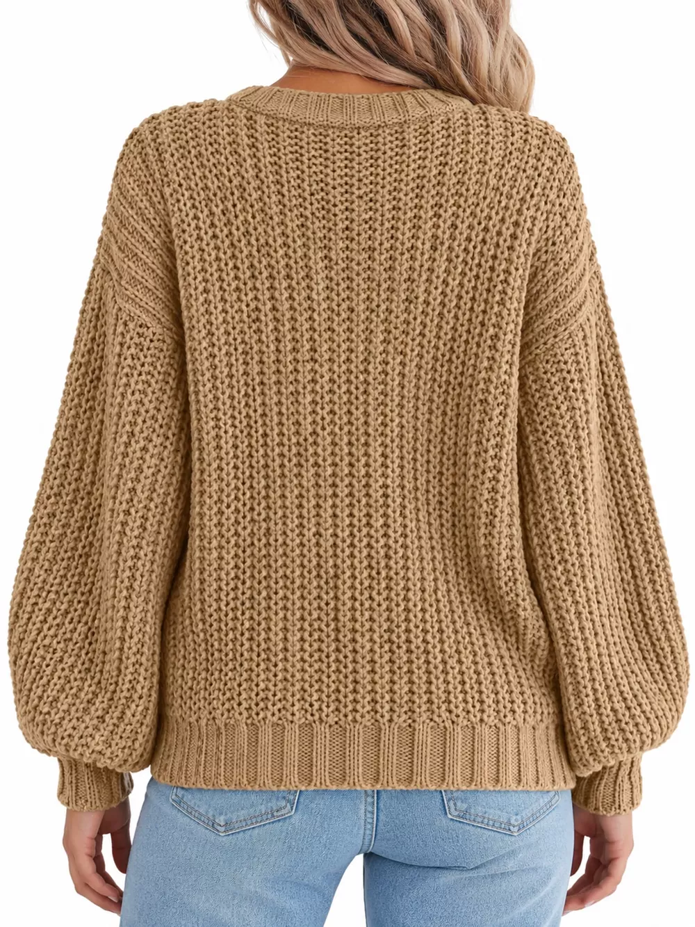 Full Size Chunky Knit Button-Down Cardigan Plus Size, image 3