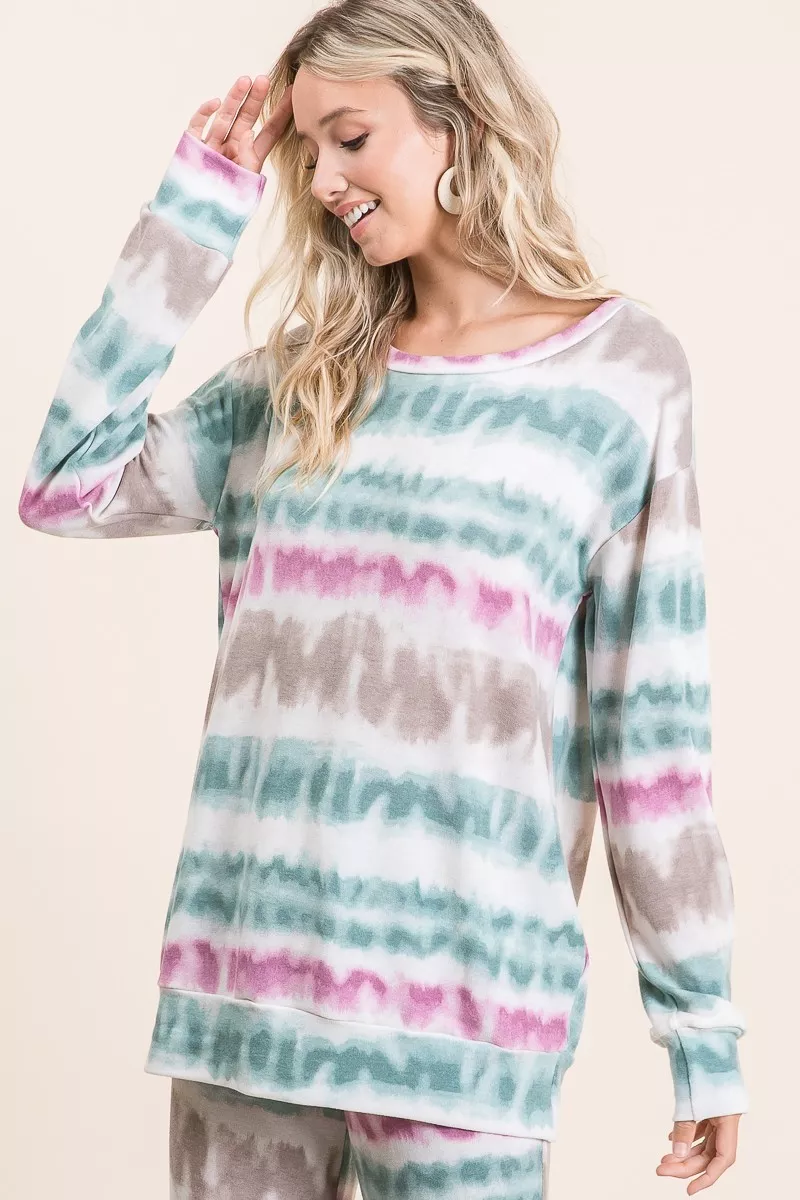 Tie Dye Print Terry Sweatshirt, image 5