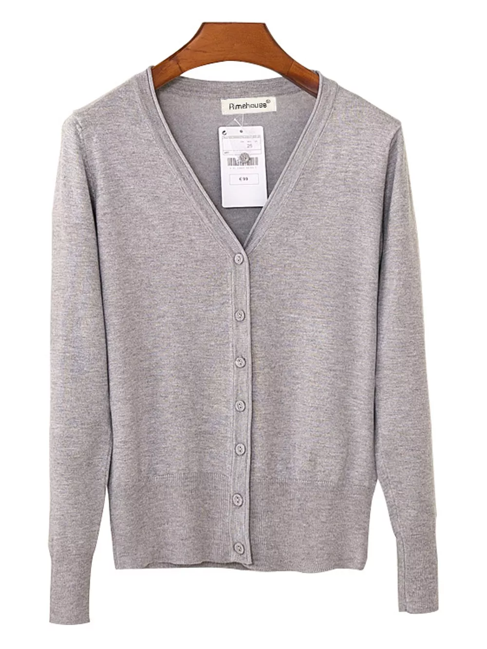 Classic V-Neck Button-Down Knit Cardigan, image 49