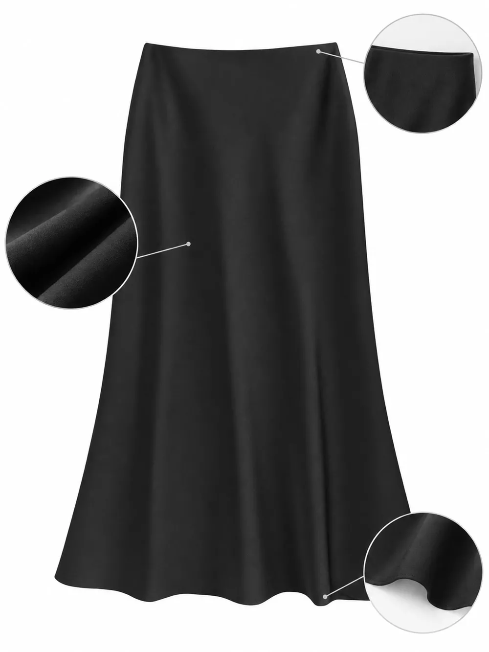 Full Size High-Waisted Satin Midi Skirt Plus Size, image 2