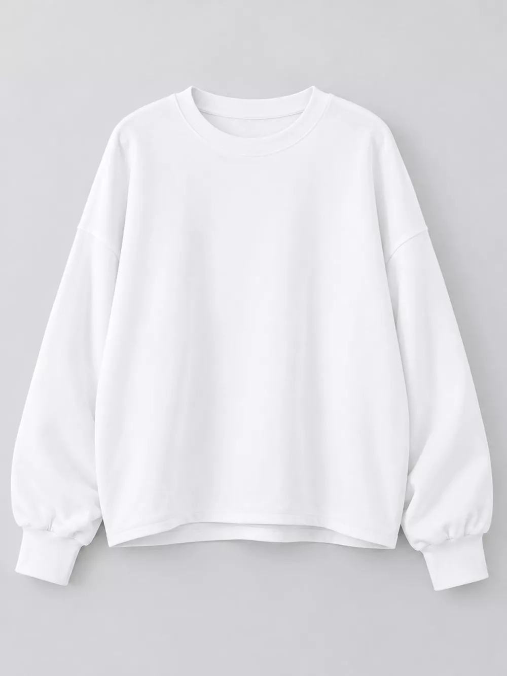 Full Size Solid Color Long Sleeve Sweatshirt Plus Size, image 4