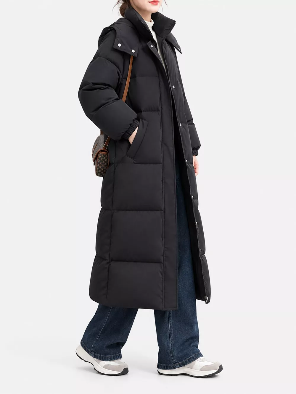 Plus Size Oversized Hooded Longline Puffer Coat, image 11