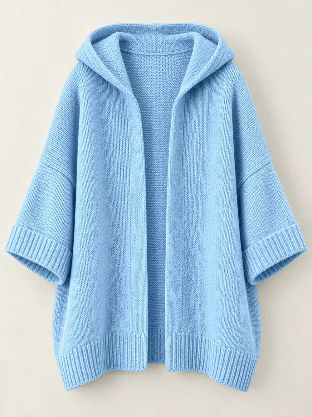 Full Size Hooded Open-Front Knit Cardigan Plus Size, image 9