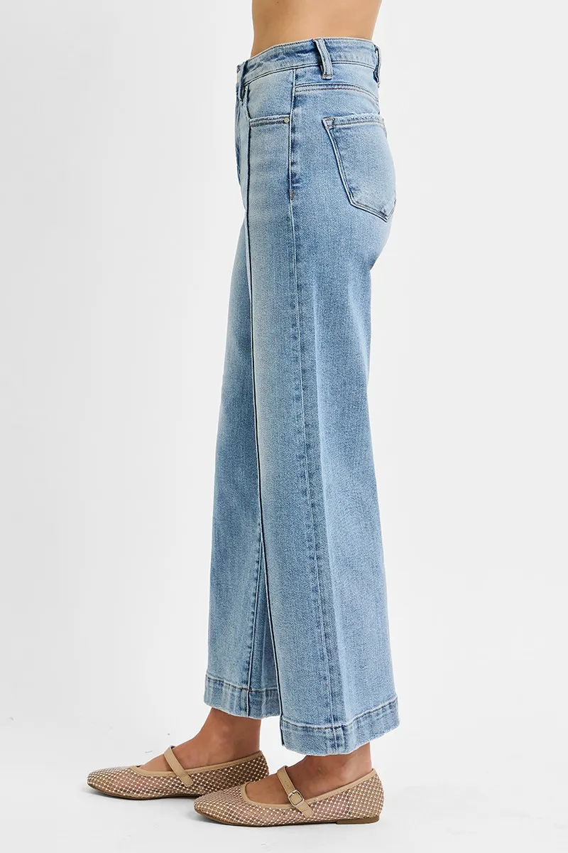 Full Size High Rise Crop Wide Leg Jeans Plus Size, image 6