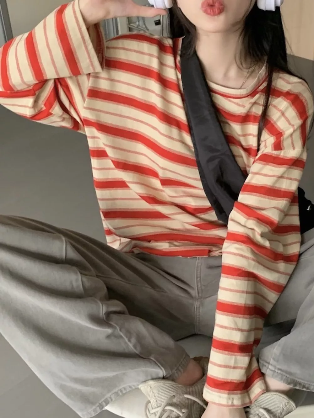 Oversized Striped Crew Neck T-Shirt, image 21