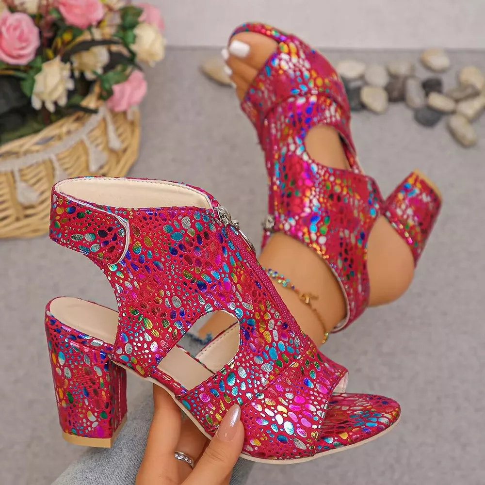 Open Toe Block Heels Sandals, image 5