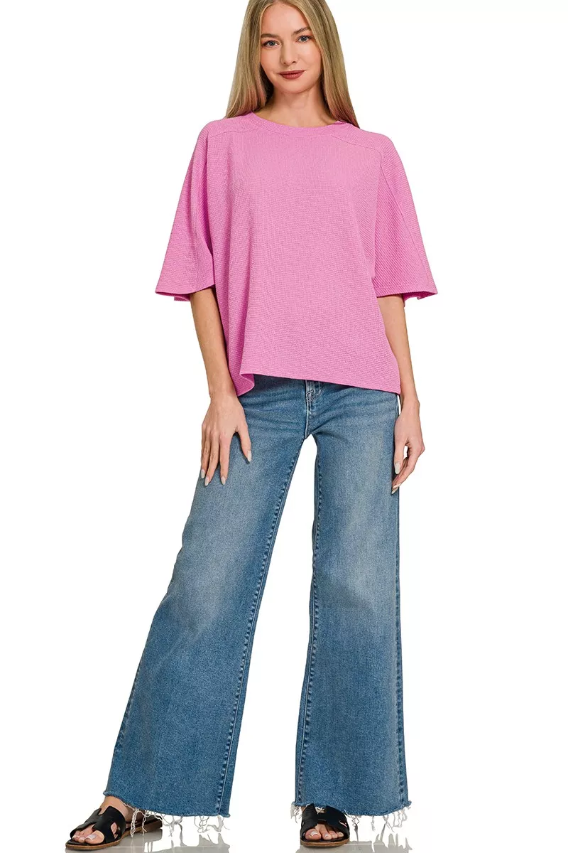 Double Knit Short Sleeve Top, image 3