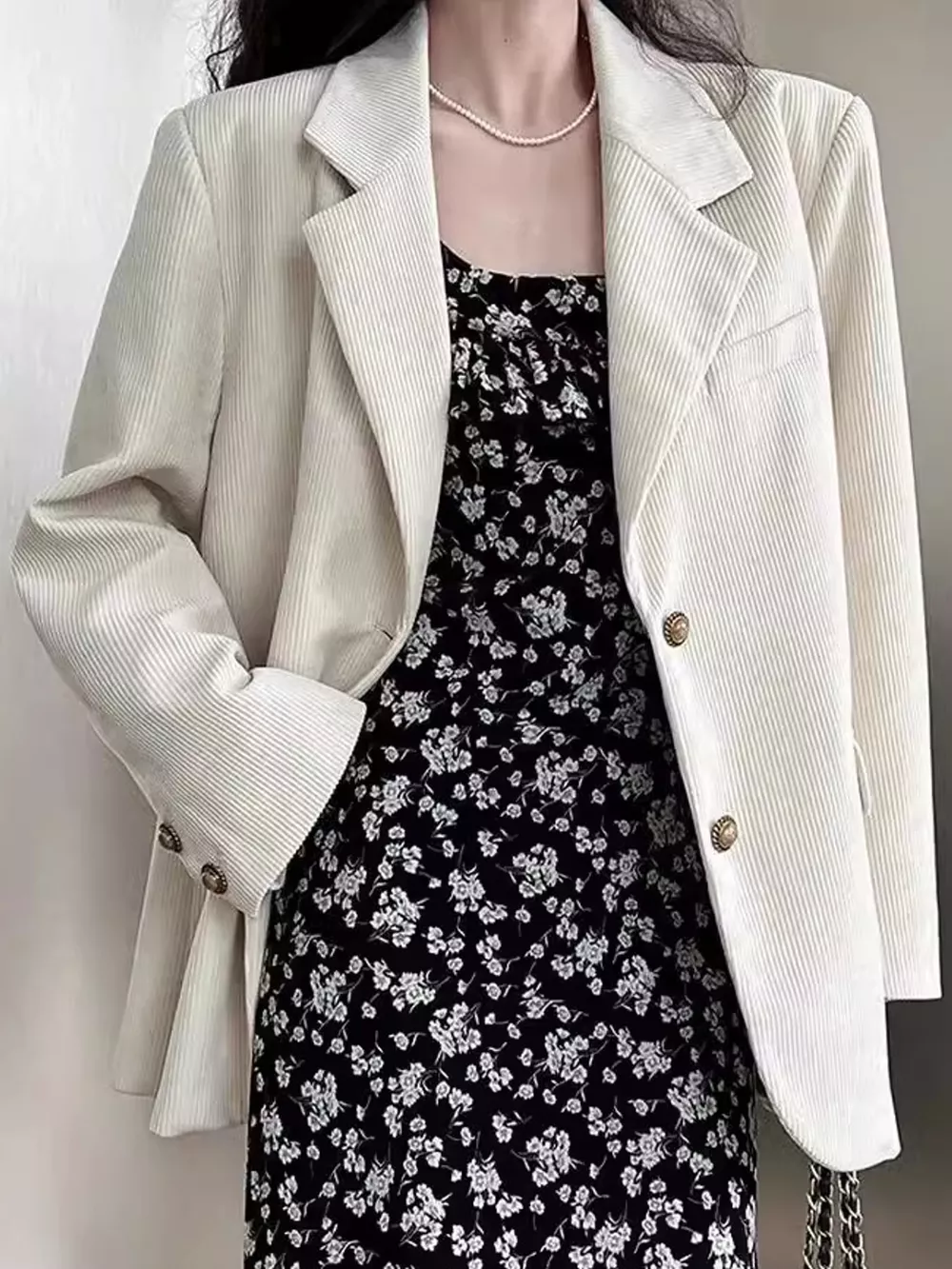 Corduroy Lapel Collar Blazer, image 9