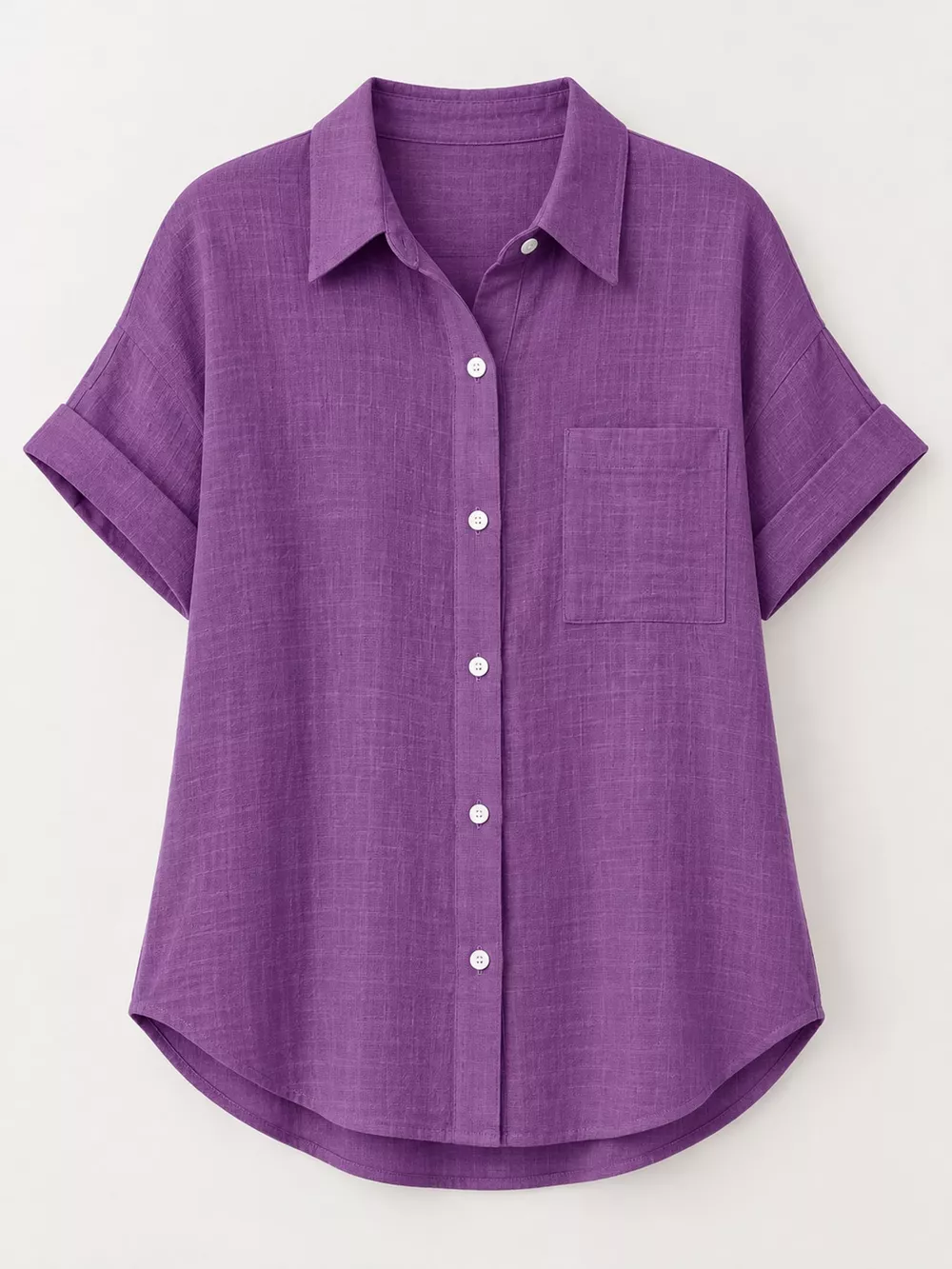 Full Size Button Up Short Sleeve Shirt Plus Size, image 54