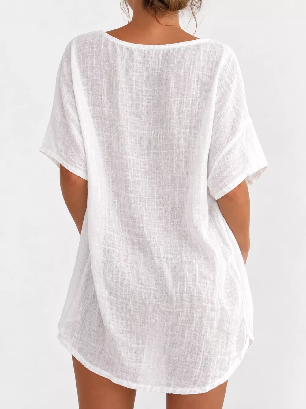 Full Size Casual Loose Fit Beach Short Sleeve Shirt Plus Size, image 3