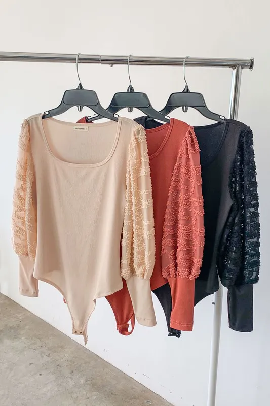 Textured Puff Sleeve Bodysuit, image 5