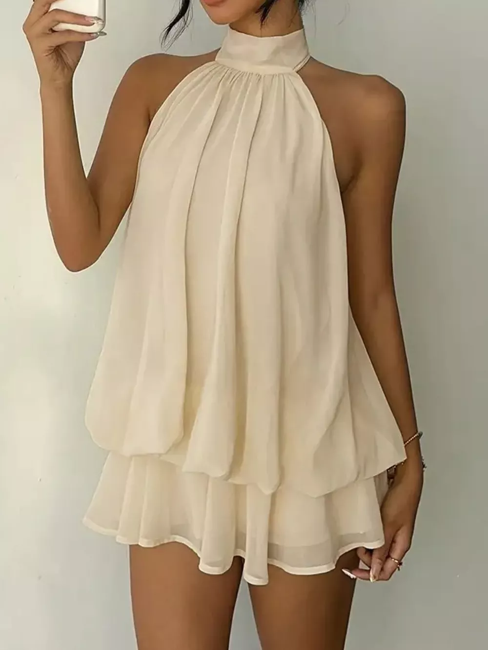Halter Neck Ruched Mini Dress, image 21