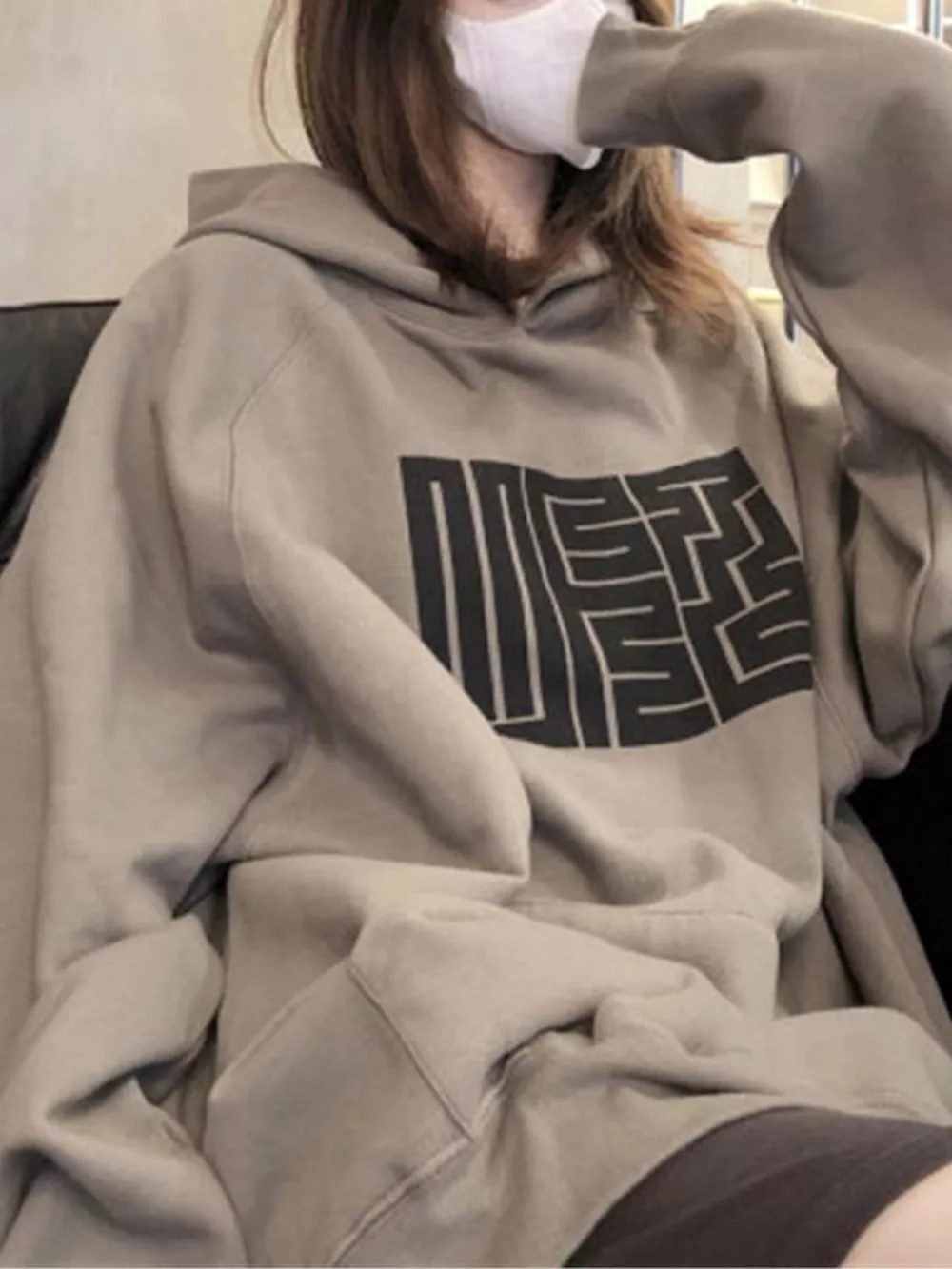 Maze Pattern Oversized Hoodie, image 3