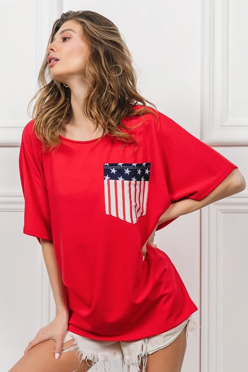 French Terry With Front Pocket Dolman Sleeves Top, image 19