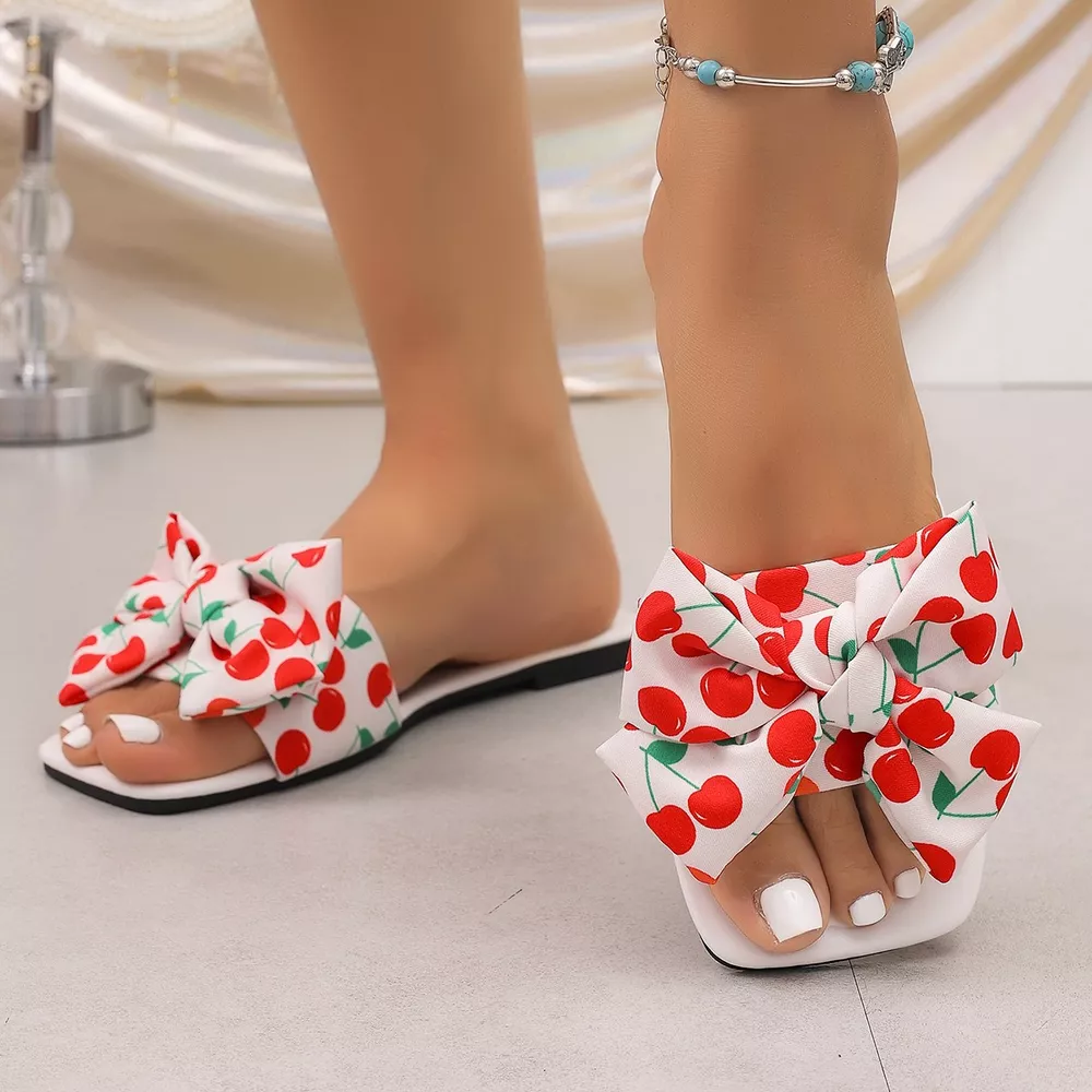 Cherry Bow Flat Sandals, image 6