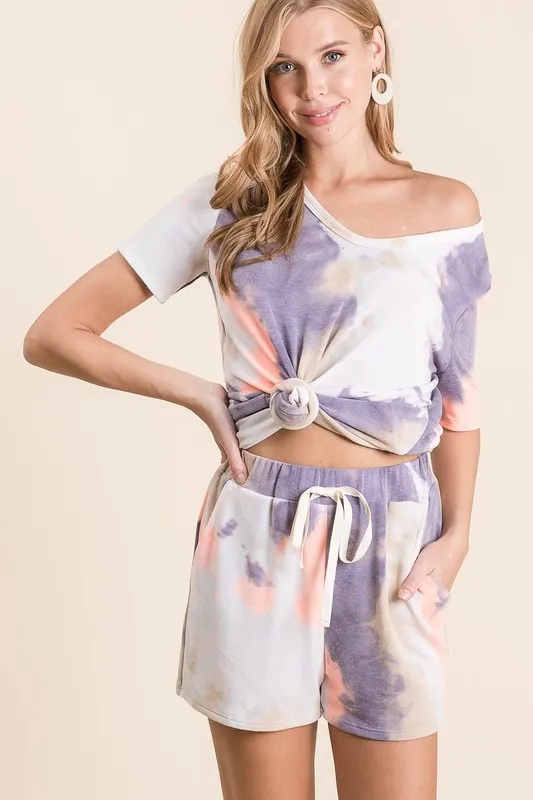 Tie Dye Terry Shorts with Drawstring, image 5