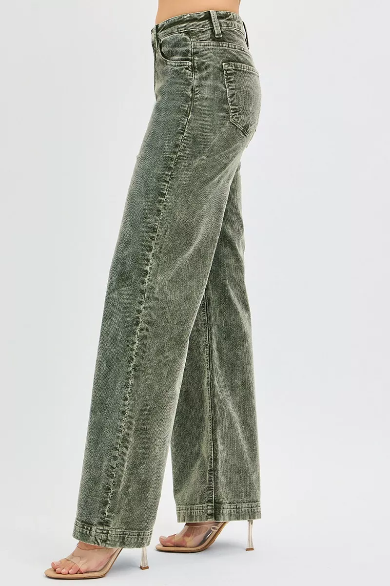 Full Size High Rise Wide Leg Corduroy Jeans Plus Size, image 5