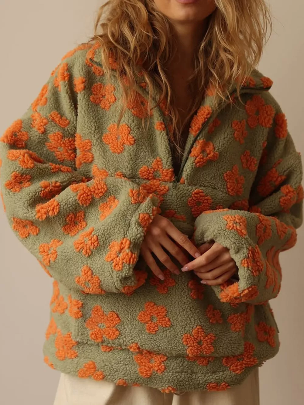 Quarter-Zip Sherpa Sweatshirt, image 16