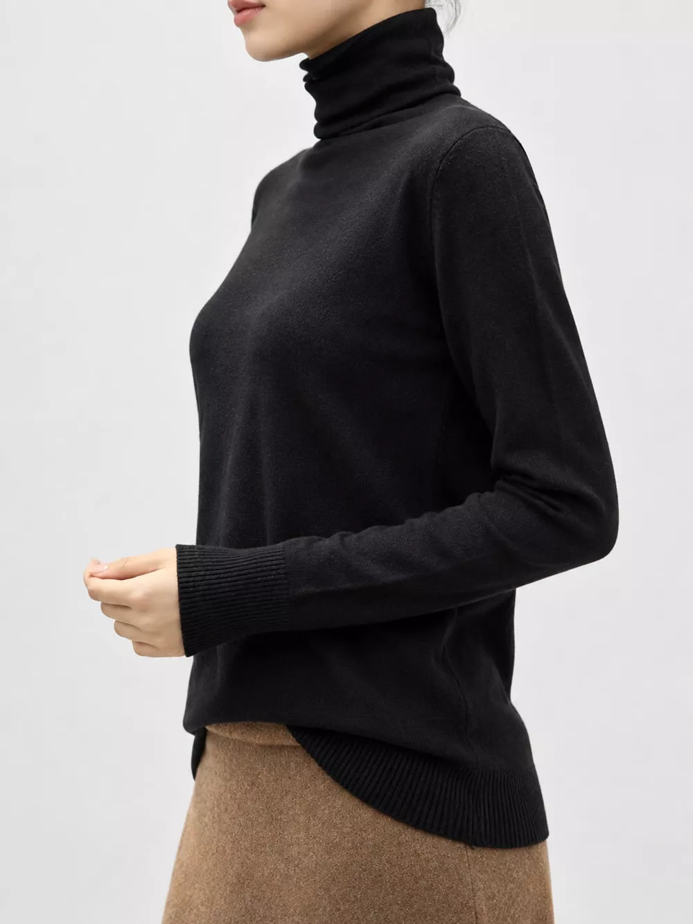 Full Size Slim-Fit Turtleneck Knit Top Plus Size, image 12