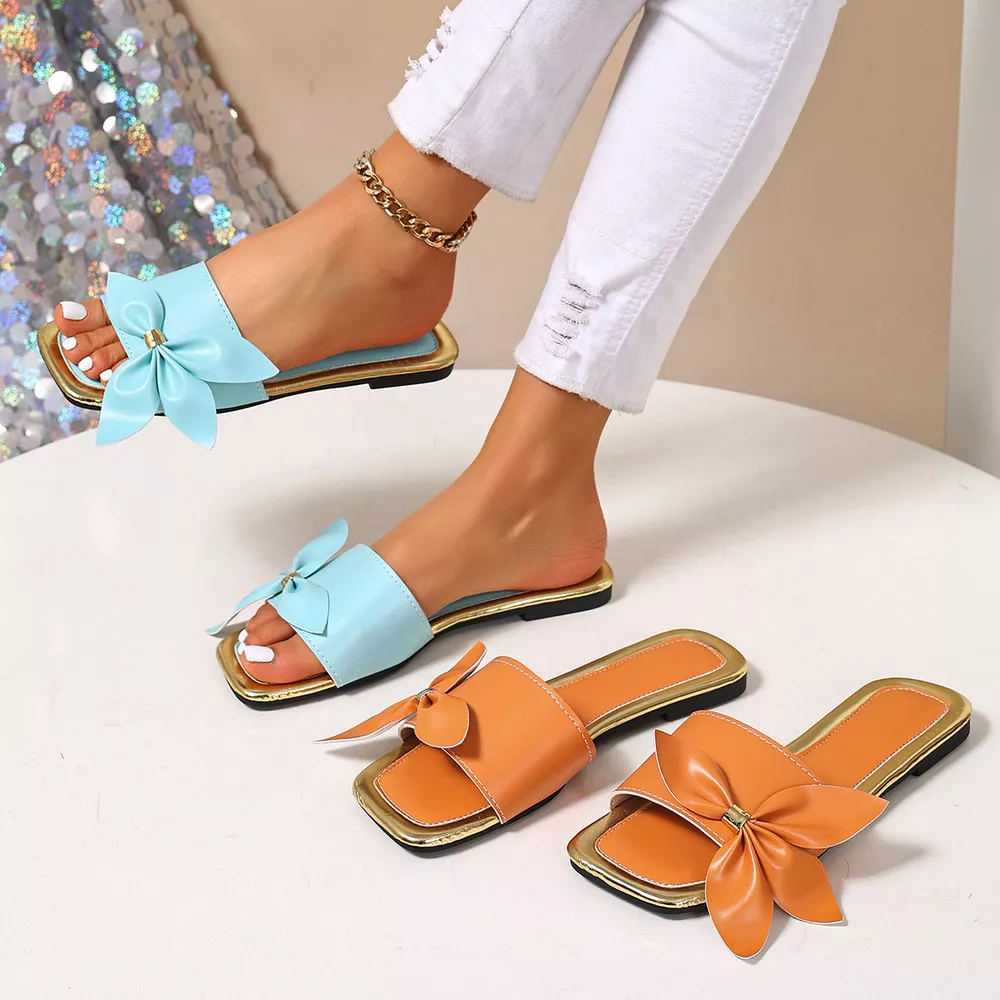 Bow Open Toe Flats Sandals, image 2