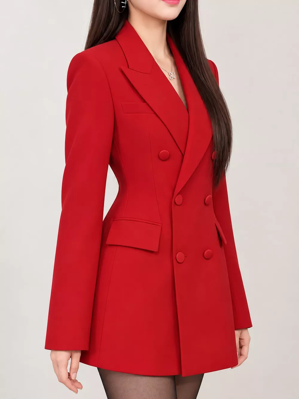 Full Size Double-Breasted Slim-Fit Blazer Plus Size, image 15