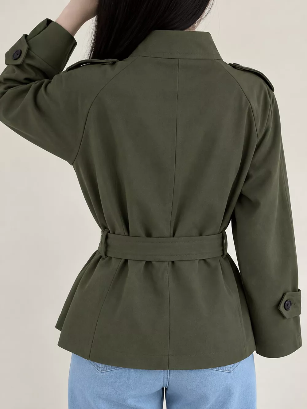 Full Size Double-Breasted Belted Trench Outerwear Plus Size, image 12