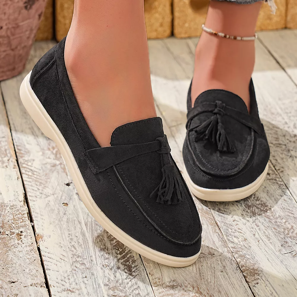 Tassel Round Toe Slip-Ons, image 9